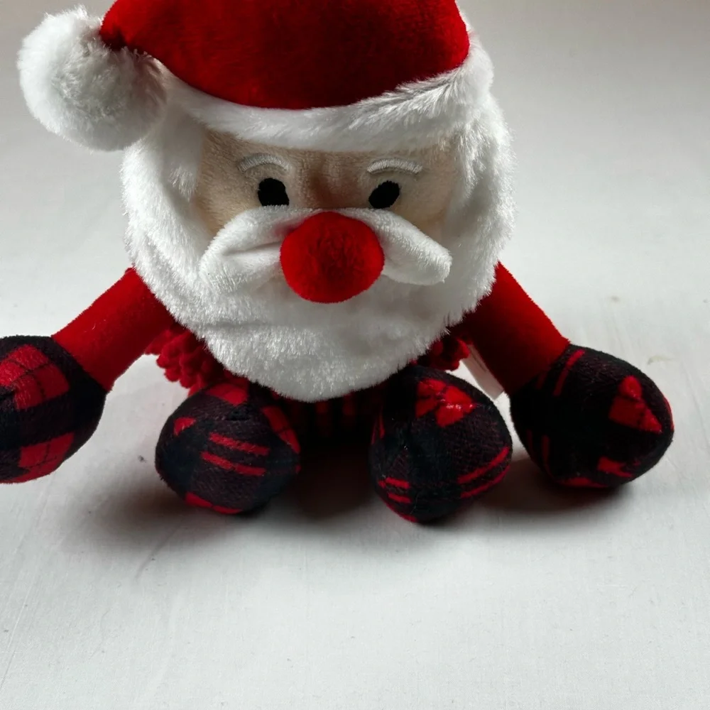 Santa Dog Toy Textured Pet Toy Squeaker